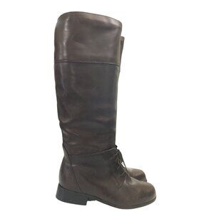 Blondo Women's Size 6.5B Dark Brown Leather Knee-High Boots Made In Canada